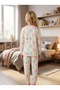 Girl's Multi-Colored 100% Cotton Crew Neck Pajama Set - 7
