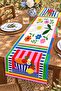 Red Flower Pot and Flowers Patterned Runner / Tablecloth / Placemat - 3