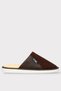 Men's Winter Woolen Insole, Soundproof Sole, Wick Pattern, Comfortable House Slippers, Brown
