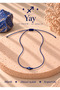 Aries Zodiac Sign Adjustable Necklace with Real Natural Lapis Lazuli Stone - 2