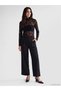 Esvab • Modern & Distinctive Ruffled Stand Collar Floral Tulle Blouse
