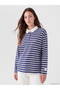 Quality Parts from Çelebi Store Devrik Roba Yaka Striped Women's Sweatshirt Tunic