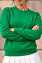 Women's Long Sleeve Comfort Green Loose Sweatshirt - 6