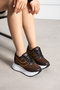 Mdln 952 Stripe Stone Detailed Hidden Heel Sports Shoes - 4