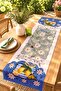 Embroidery Printed Flowers Patterned Runner / Tablecloth / Placemat