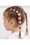 Set of 10 Pink Glitter Heart-Shaped Hair Earrings - Mini Snap-On Hair Earrings for Girls