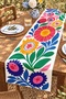 Colorful Floral Designs Patterned Runner/Tablecloth/Placemat - 3