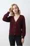 Selanik Knitted Degaje Collar Comfortable Fit Buttoned Style Women's Knitwear Thick Cardigan