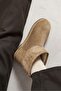 Nemesis Rome Beige Suede Genuine Leather Flat Sole Plush Lined Women's Ankle Boots - 4
