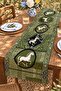 Green Ground Horses Patterned Runner / Tablecloth / Placemat - 3