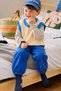 Boy's Elastic Waist Wide Leg Jogger Pants - Blue