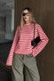 Red Striped Wide Sleeve Tshirt - 5203 - 4