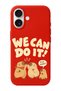iPhone 17 Compatible We Can Do It Patterned Tpu Silicone Inside Suede Phone Case