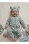 Baby Boy Hooded Winter Romper with Ears, 100% Cotton, Zippered - 2
