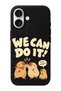 جراب هاتف من السيليكون TPU بنمط We Can Do It متوافق مع iPhone 16 مع طبقة داخلية من جلد الغزال