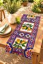 Ethnic Lemon Flowers Patterned Runner/Tablecloth/Placemat - 2
