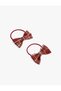 Plaid Bowknot 2-Piece Elastic Hair Clip - 2