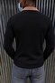 Sayz Men's Ribbed Polo Collar Long Sleeve T-Shirt - Contrast Collar Slim Fit Buttoned Sweatshirt - 4