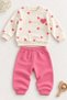 Baby Girl Set Lovely Heart Patterned Long Sleeve Bottom Top Seasonal 2 Piece Set - 4