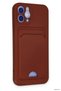 Zngzrmll Newface iPhone 12 Case Kelvin Silicone with Business Card Holder (223932) - Burgundy - 2