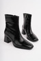 Nayi̇ss Women's Heeled Boots with Blunt Toe and Side Zipper _ Heeled Boot