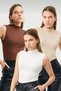 Bipantolon Women's 3-Piece Ribbed Half Turtleneck Body
