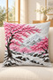 3D Look Nature View Decorative Throw Pillow Cover – Sea, Mountain, Cherry Blossom and Pine Tree Pattern 43X43 cm – (Double-Sided) - 4