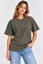 Women's Oversize T-Shirt T-Shirt Casual Fit White Smoked Gray Khaki Red Black Stone - 2