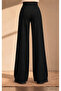 Women's Navy Blue High Waist Wide Leg Trousers - 3