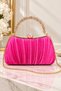 Women's Bag Pink Satin Pilseli. Pleated Evening Dress Bag Stylish and High-Quality Evening Dress Bag