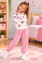 Girl's Teddy Bear Printed Tracksuit Set – Long Sleeve Sweatshirt and Sweatpants - 2