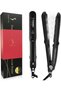 Steam Spray Flat Iron Hair Straightener, Hair Straightening Iron with Wide Titanium Plate Professional Multi-function Ceramic Spray Steam Hair Straighteners (Color : Black)