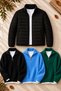 Men's 4-Piece Winter Combination Set |   Quilted Lined Double Pocket Inflatable Jacket |   3 Pieces of Thessaloniki Knitted Half-Zip Knitwear Sweater