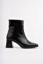 Nayi̇ss Women's Heeled Boots with Blunt Toe and Side Zipper _ Heeled Boot - 2