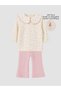 Lcw baby floral girl's blouse and ribbed pants set