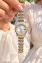 Stylish Boxed, Small Case, Yellow Silver Color Cord, White Dial Women's Watch with Calendar+Bracelet - 2