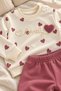Baby Girl Set Lovely Heart Patterned Long Sleeve Bottom Top Seasonal 2 Piece Set - 4