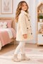 Girls' Plush Coat Winter Teddy Coat with Double Pockets Warm Quilted Lining for Ages 4-12 - 4