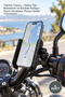 5-piece phone holder - handlebar type motorcycle and bicycle clamp black handlebar phone holder