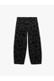 Cotton Pocketed Buttoned Comfortable Fit Floral Printed Baggy Denim Trousers -Baggy Jeans - 2