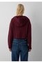 Wool Blend Hooded Cropped Claret Red Cardigan Regular Fit / Normal Cut 1710999-70393 - 6