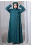 Teal Green Kids Abaya with Matching Hijab for Girls Korean Nida Fabric Modest Islamic Dress 9