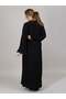 V-Neck Black Nida Embroidered and Lace Abaya - 2