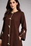 Brown Korean Nida Abaya | Luxury Modest Wear with Contrast Piping - 3