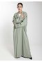 Green Barbie Crepe Abaya with Matching Sheila for Office and Meetings - 2