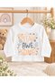 Baby Girl 3 Piece Set Plaid Patterned Lace Detailed Cardigan Printed T-Shirt and Trousers - 7