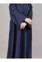Navy Shimmer Side Embroidered Abaya - 3