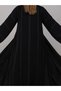 V-Neck Nida Black Embroidered Abaya - 4