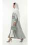 Elegant Green Pleated Abaya with Matching Headscarf - 3