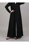 black V-Neck Crepe Abaya With Buttons - 3
